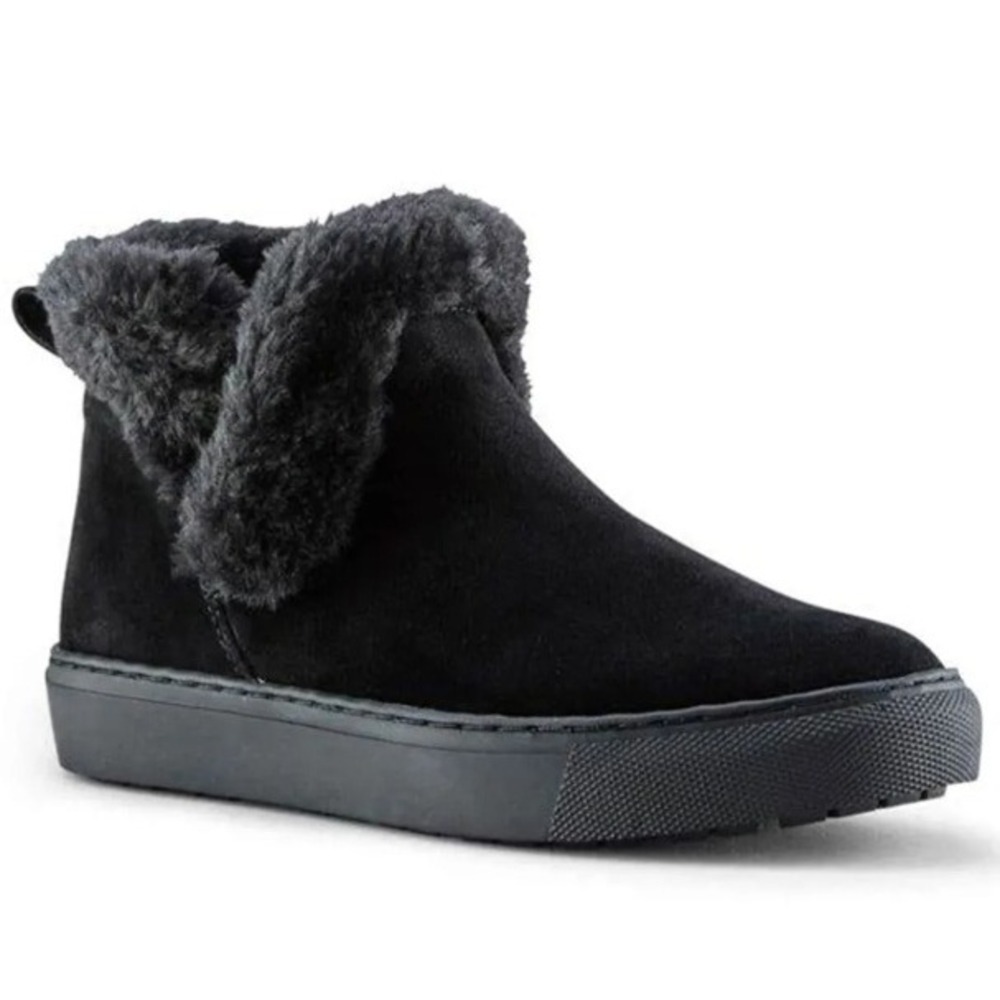 Cougar Duffy Black Suede Waterproof Extreme Cold Winter Ankle Boots Women 6M NEW